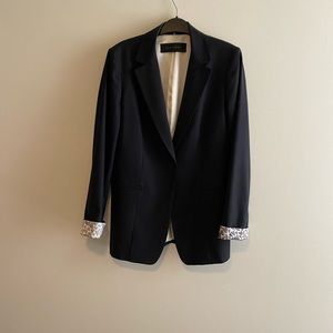 Ellie Tahari Blazer with heart lining, Navy, Size 8